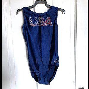 USA Embellished Navy Women's Leotard
